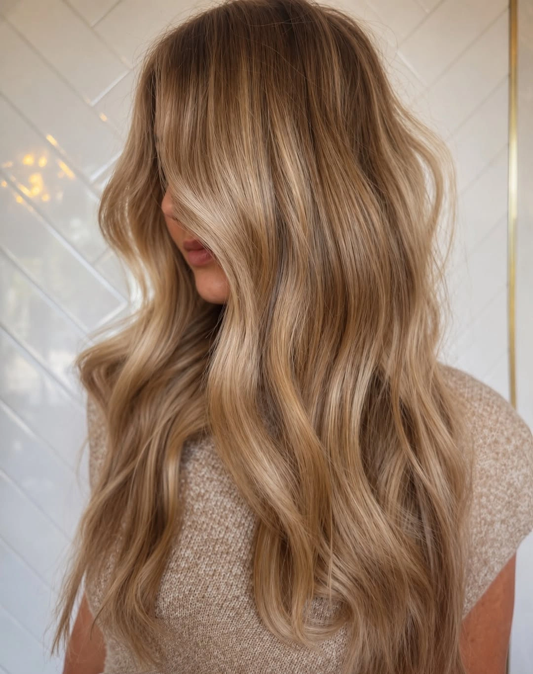 dirty blonde hair color Warm Beige Dirty Blonde with Sunlit Waves