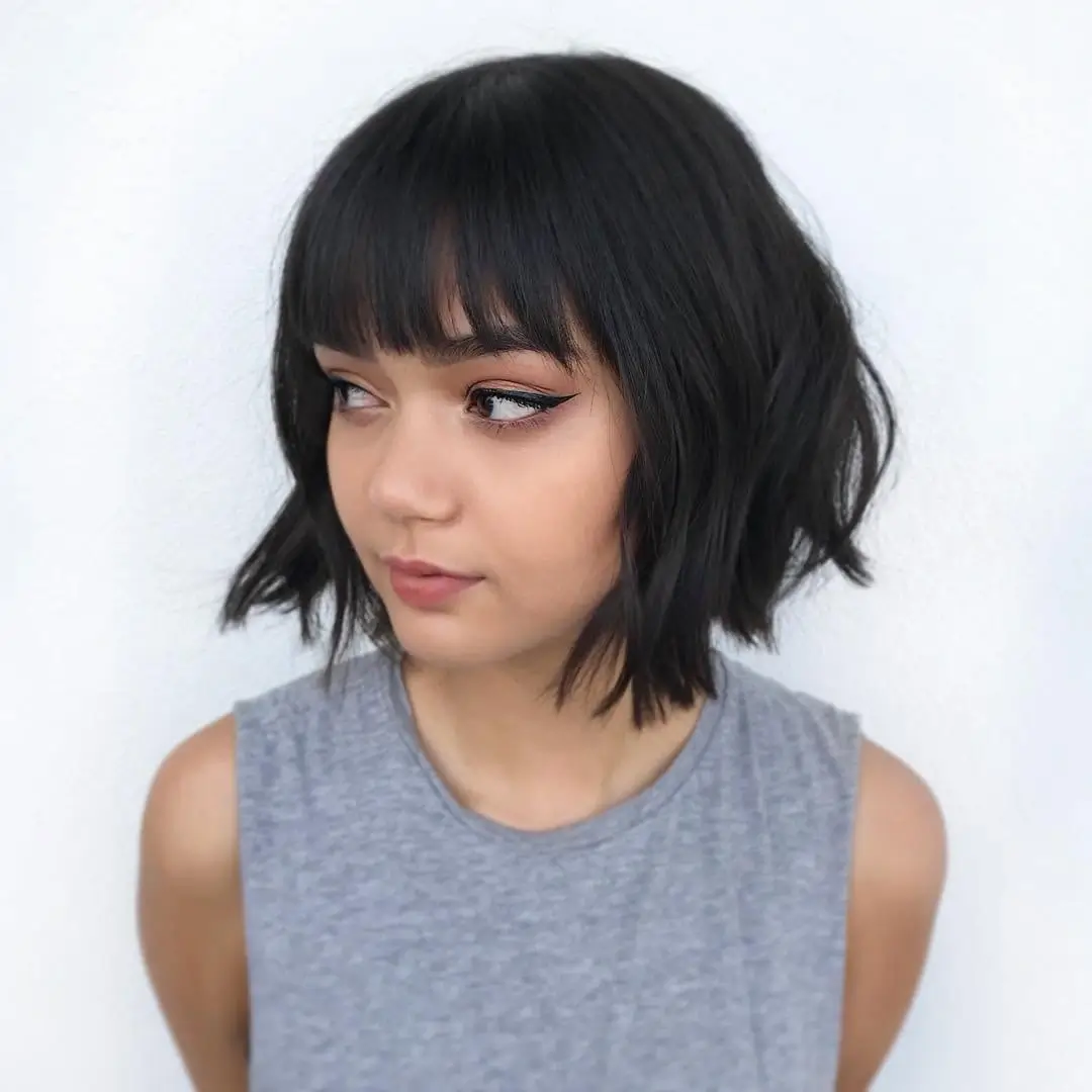 fall bob haircut ideas 2026 Soft French Bob With Airy Bangs