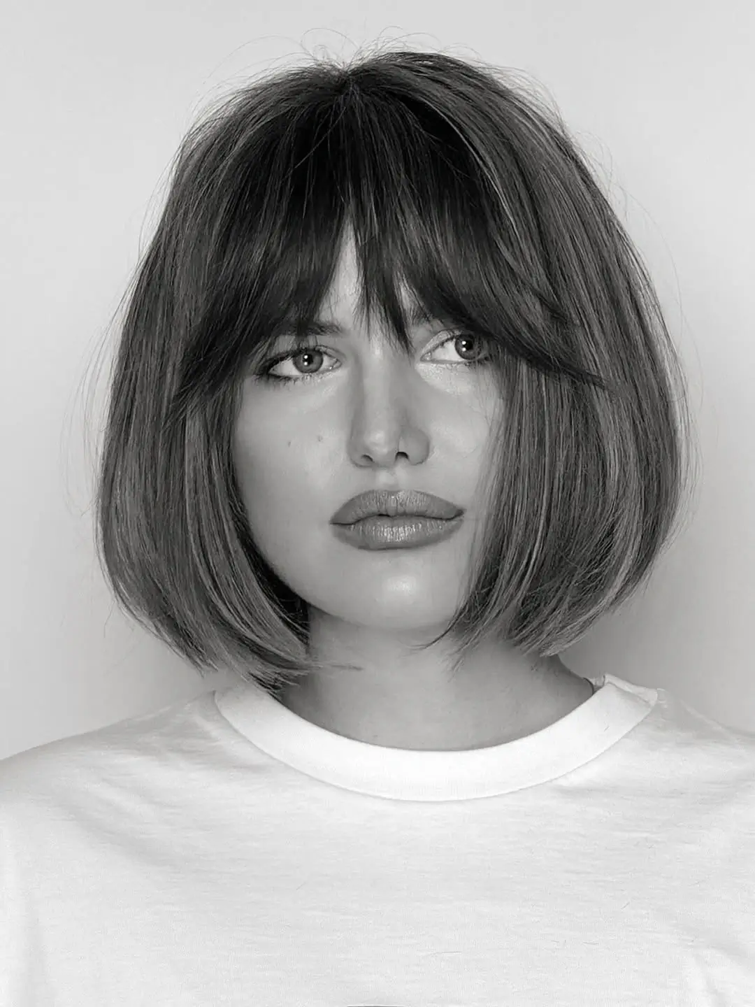 fall bob haircut ideas 2026 Soft Parisian Bob With Feathered Fringe