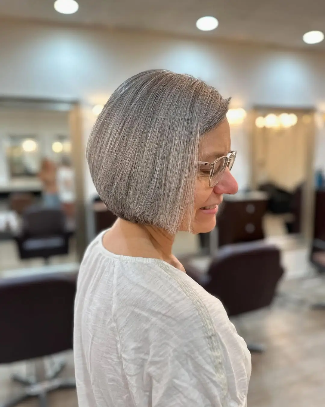 fall bob haircut ideas 2026 Elegant Silver Bob With Graceful Volume