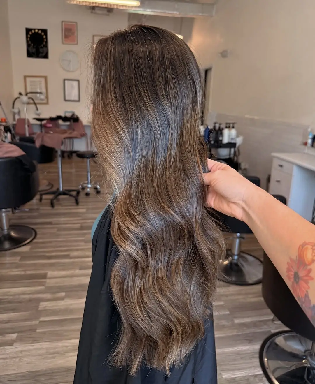 Fall brunette hair colour 2026 Cool Taupe Balayage with Seamless Dimension