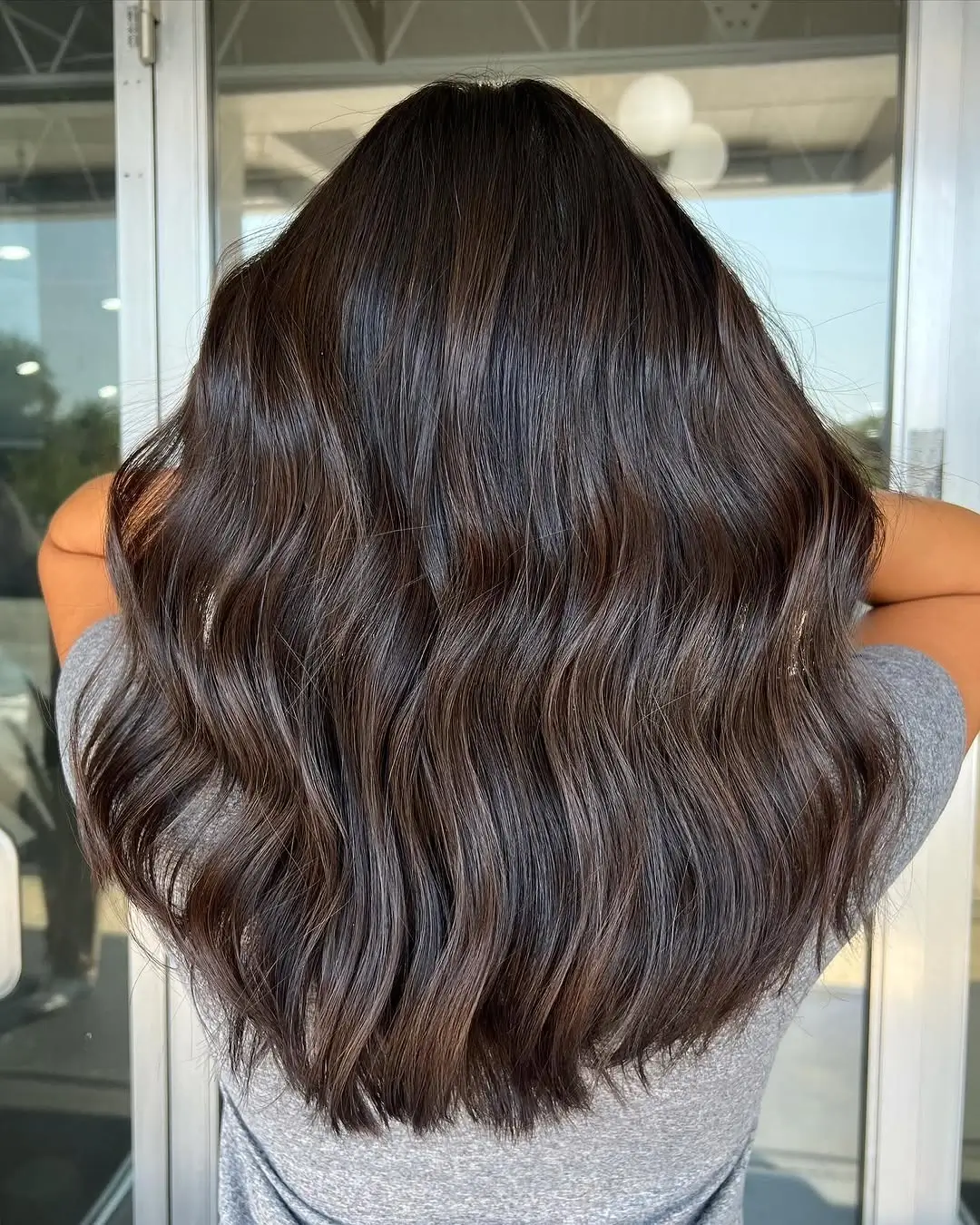 Fall brunette hair colour 2026 Classic Espresso Brunette with Velvet Shine