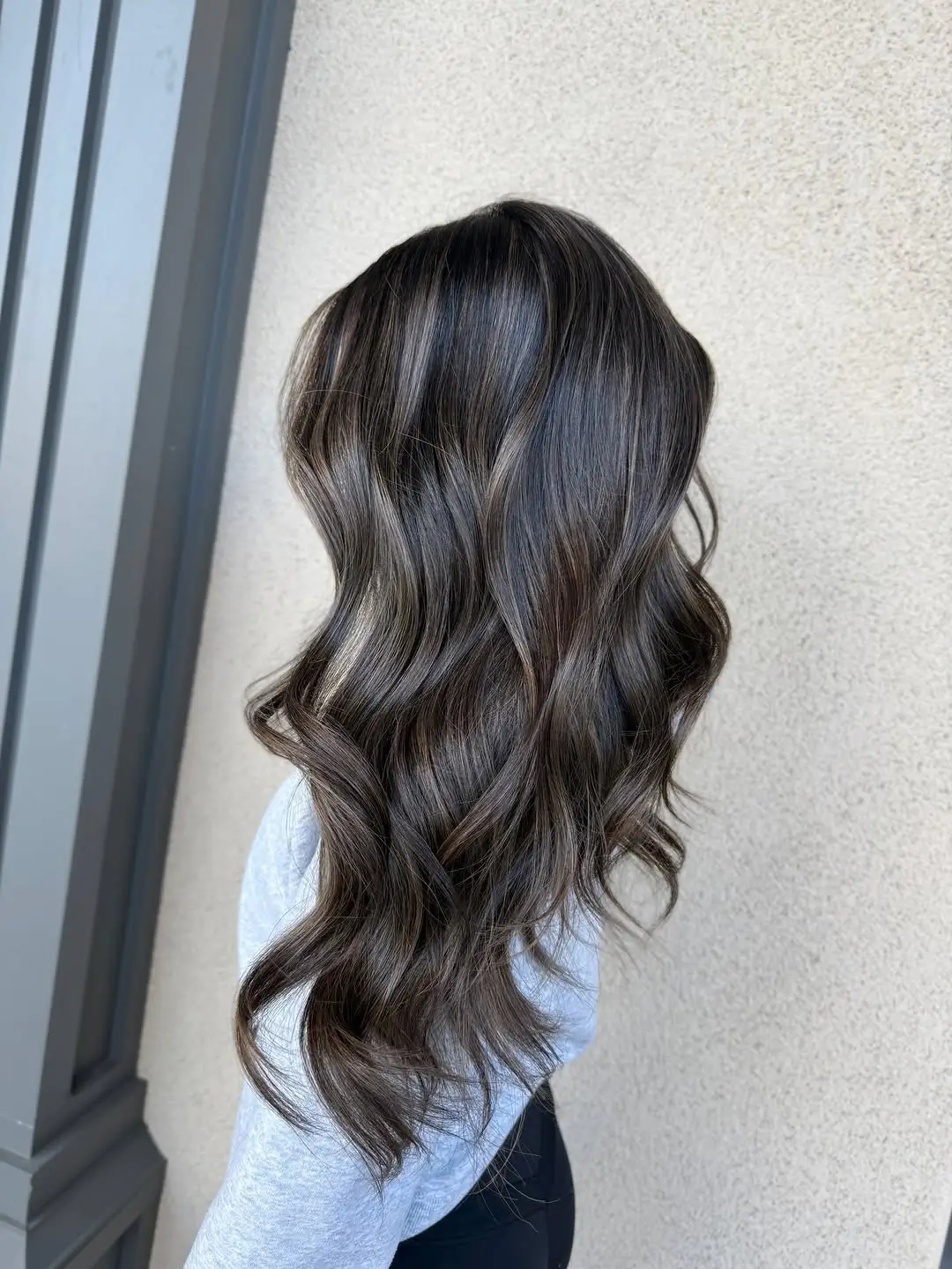 Fall brunette hair colour 2026 Smoky Chocolate Waves with Cool Brunette Shine