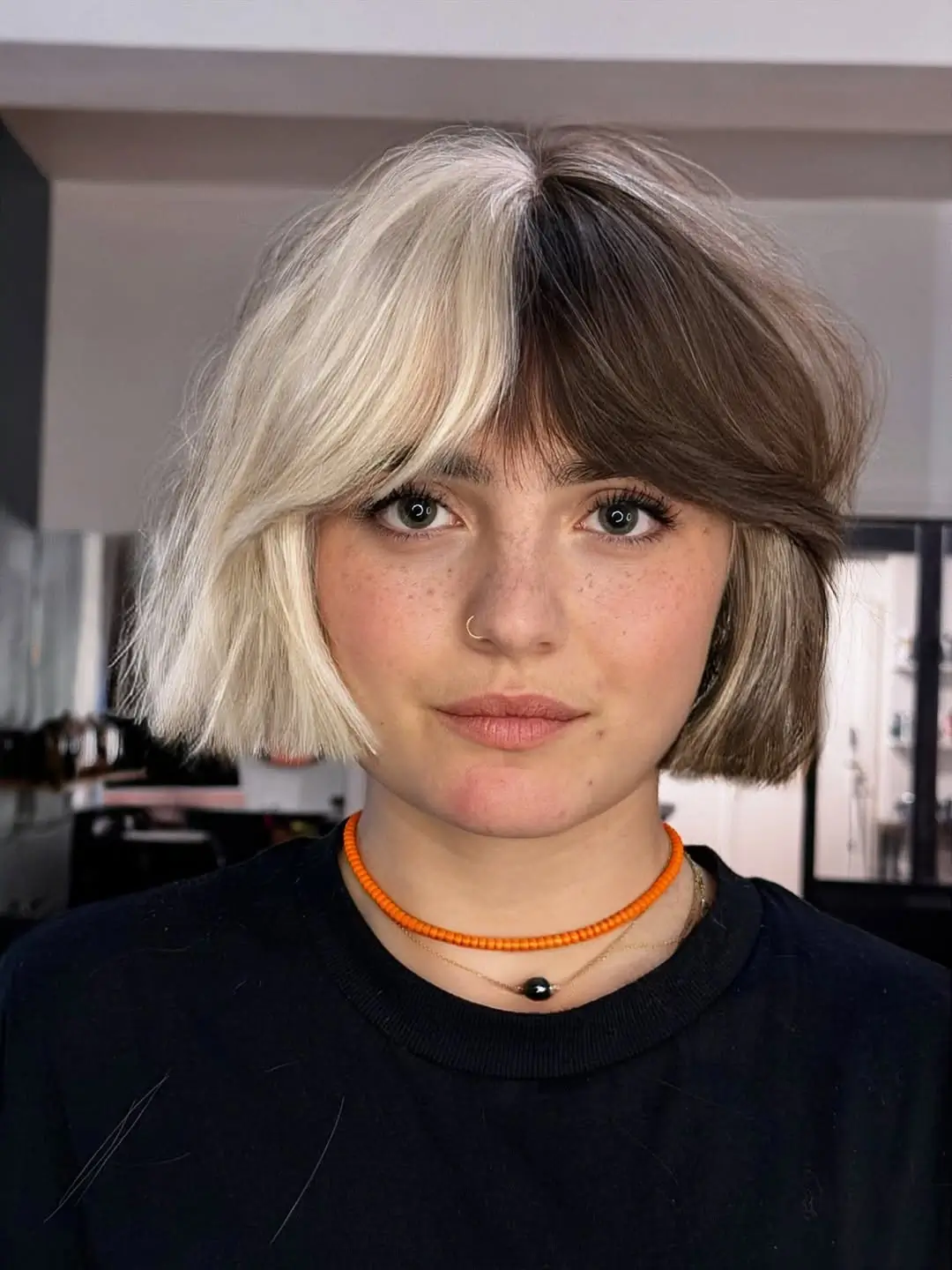 fall French Bob 2026 Bold Two Tone French Bob with Statement Fringe