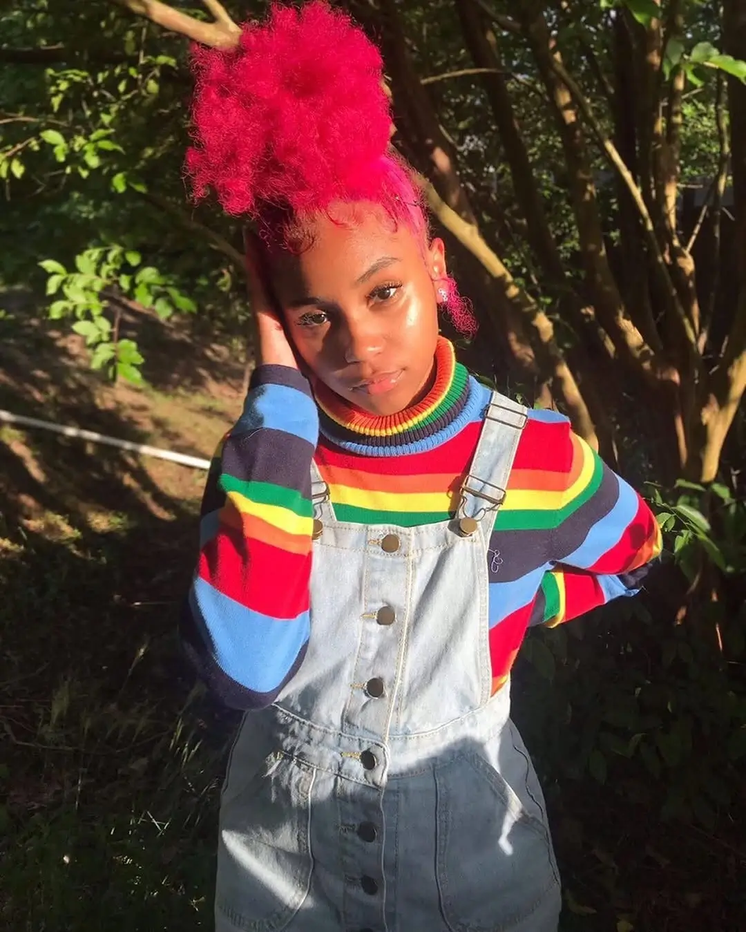 fall hair colors for black women 2026 Electric Fuchsia Natural Puff That Refuses to Blend In