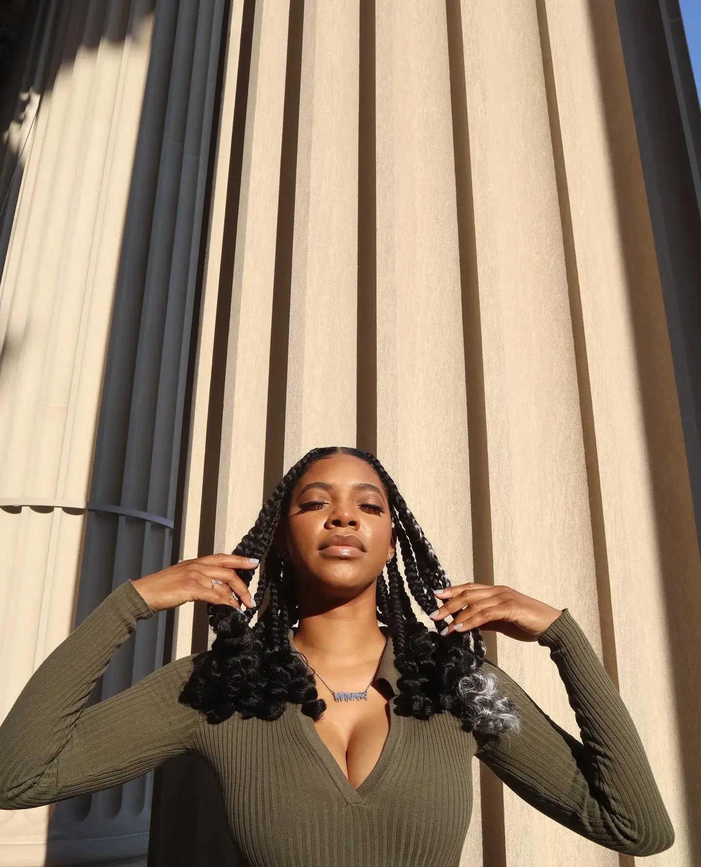fall hair colors for black women 2026 Natural Black Twists With a Silver Accent