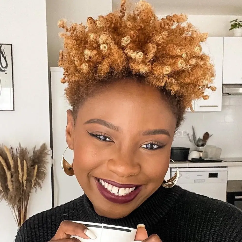 fall hair colors for black women 2026 Honey Blonde Coils That Warm Up Natural Hair