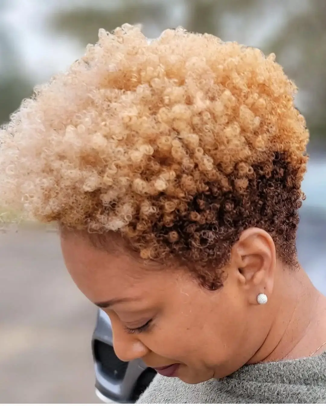fall hair colors for black women 2026 Golden Blonde TWA That Lights Up Every Curl