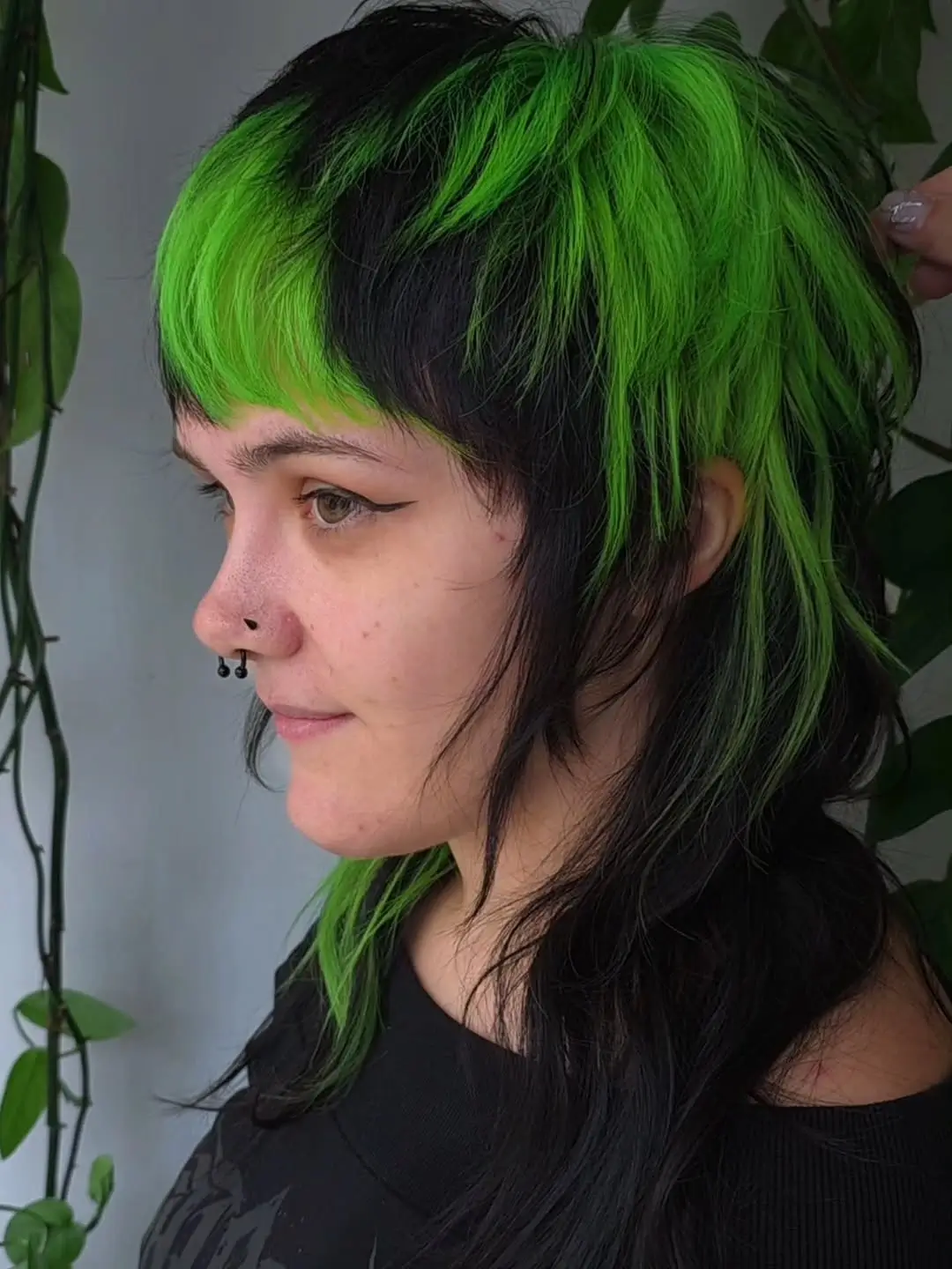 Fall hair colour ideas 2026 Neon Lime Panels For A Bold Alternative Fall Mood
