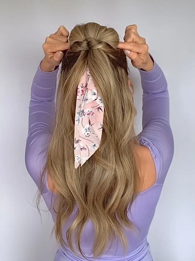 fall hairstyles 2026 Soft Twisted Half-Up Style with a Romantic Ribbon