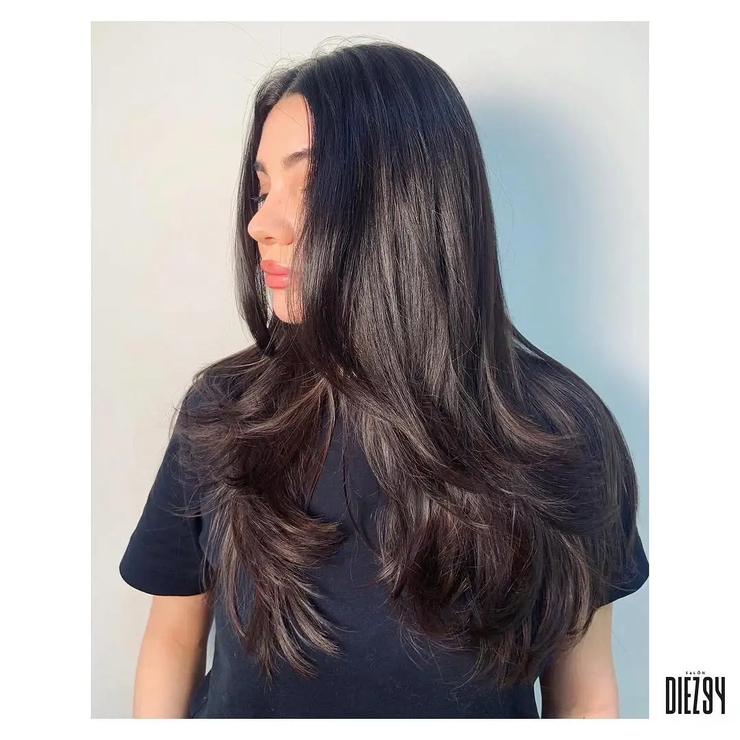 fall hairstyles for long hair 2026 Long Layered Brunette Blowout With Soft Volume