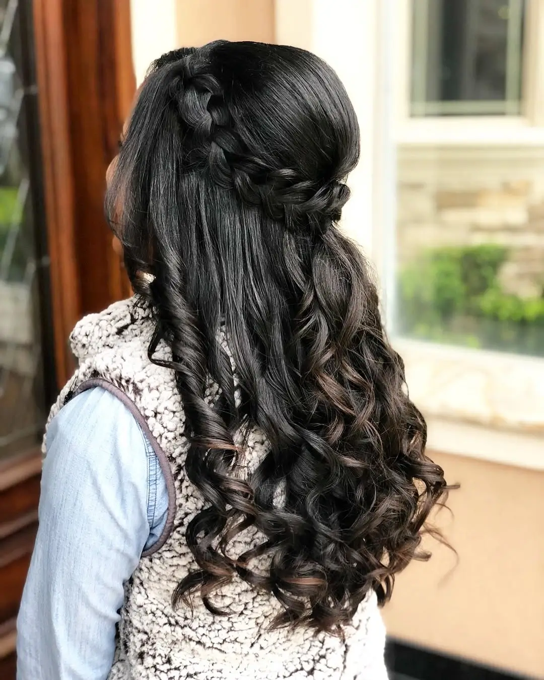 fall hairstyles for long hair 2026 Glossy Side Braid With Cascading Defined Curls