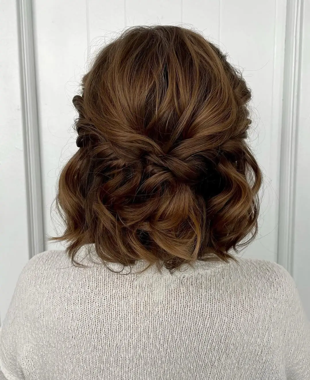 Fall hairstyles for short hair 2026 A Twisted Half Up Style That Makes Short Hair Feel Fuller