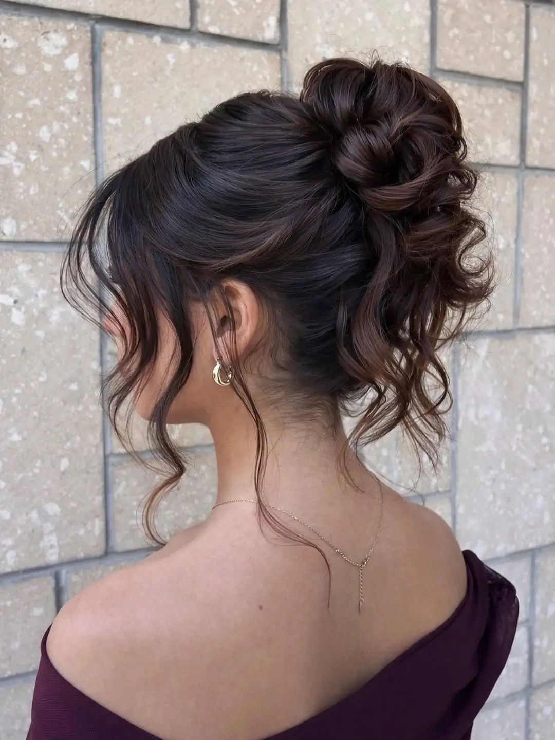 Fall hairstyles for wedding guests 2026 Romantic Curly Updo with Soft Autumn Texture