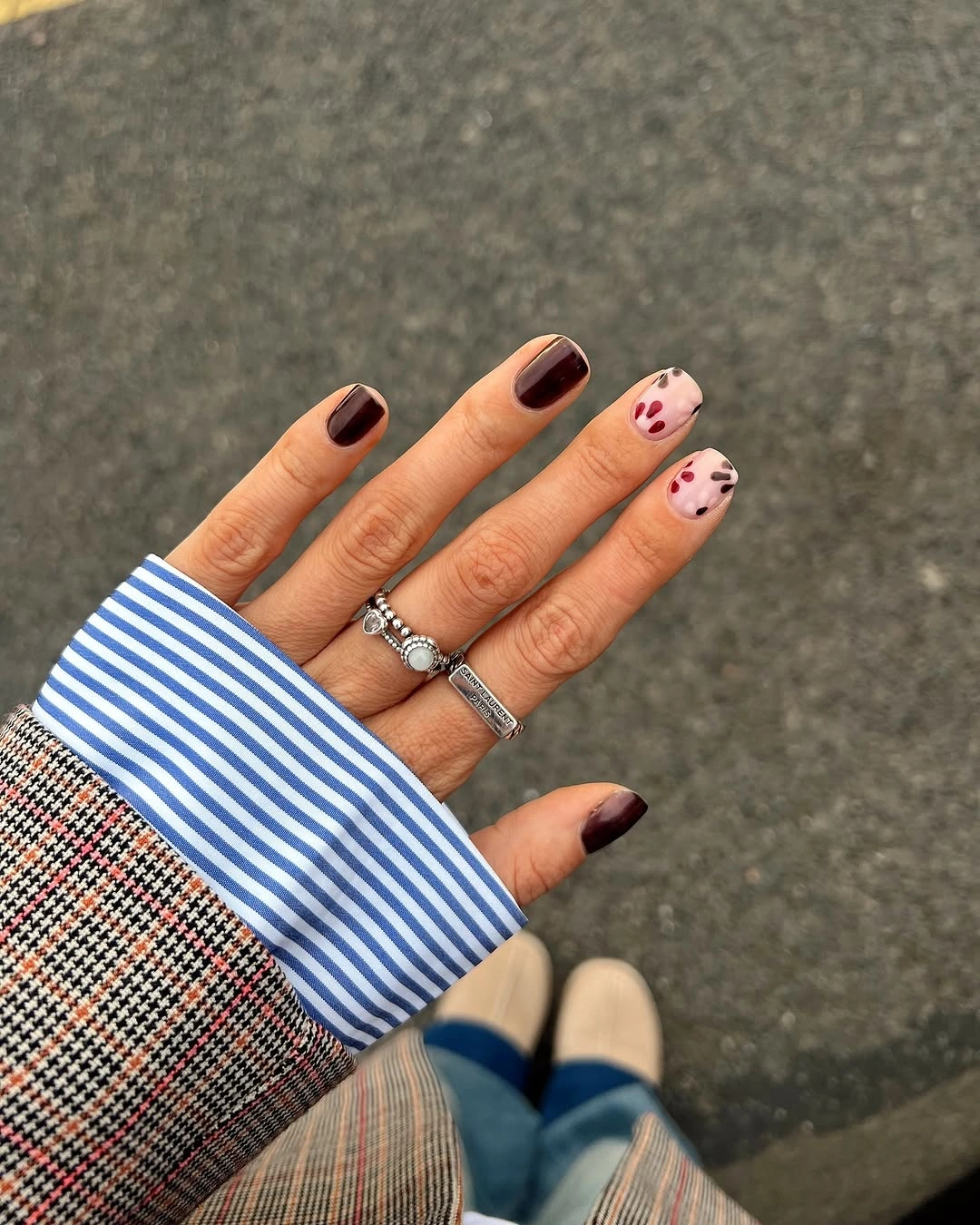 Fall Manicure 2026 Minimal Berry Branch Nail Art for Everyday Elegance