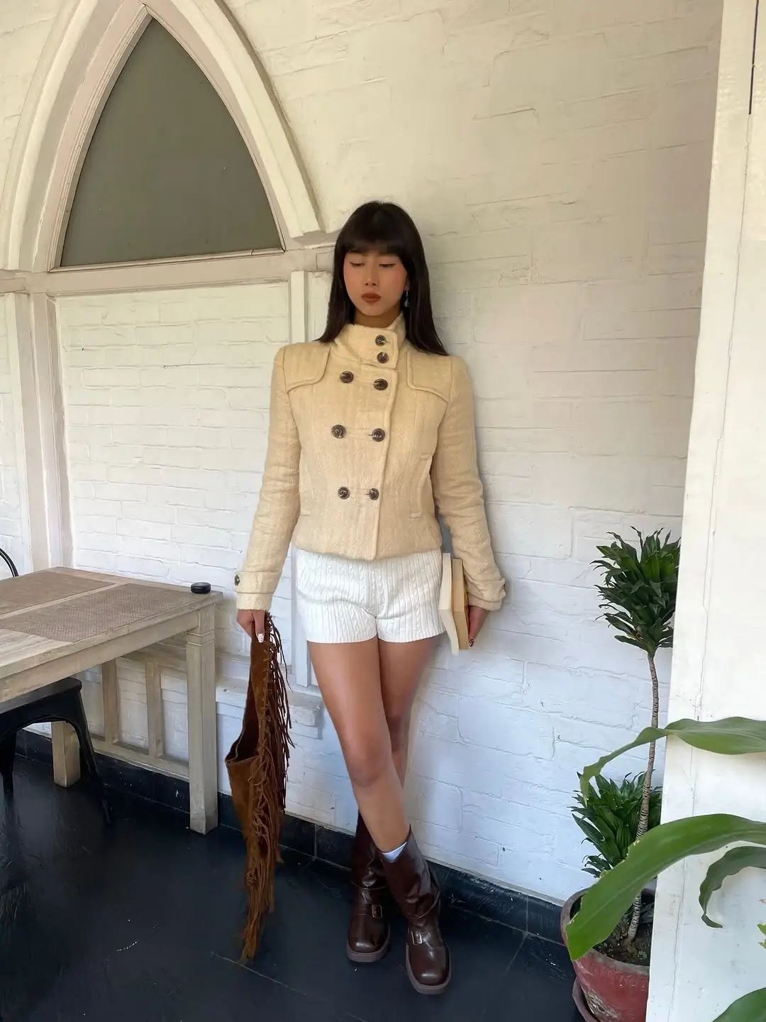 fall outfits with peacoat 2026 Cream Tailoring With a Modern Western Twist