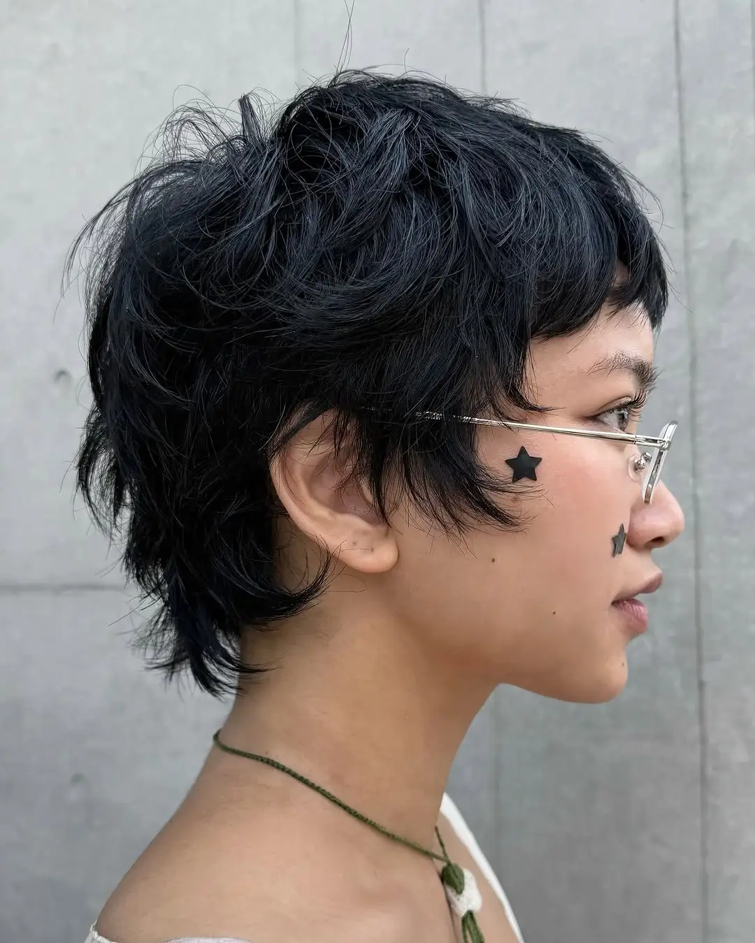 fall pixie haircut ideas 2026 Shaggy Black Pixie With Modern Edge