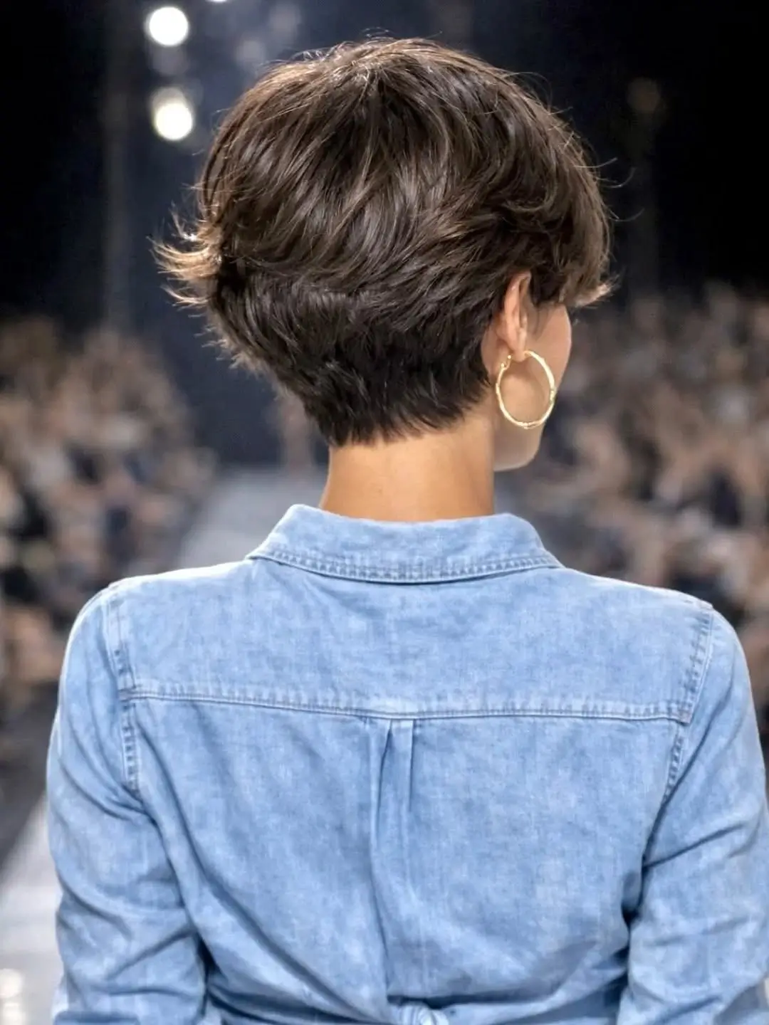 fall pixie haircut ideas 2026 Layered Brunette Pixie With Soft Volume