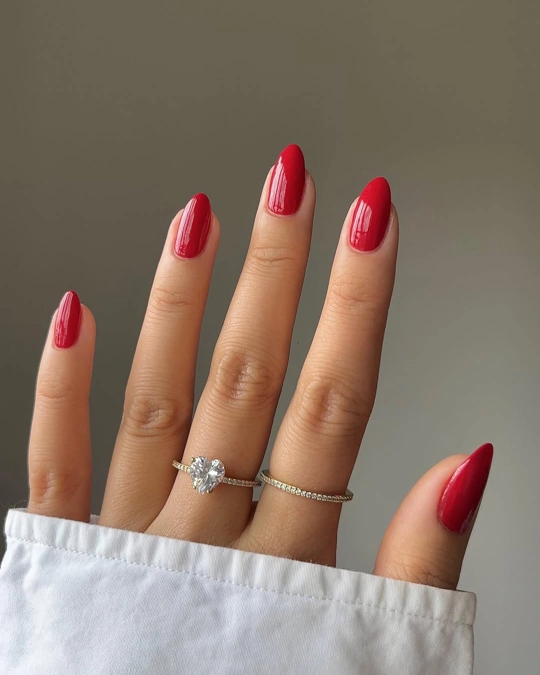 Fall red nails 2026 Classic Cherry Almond Nails That Never Go Out of Style