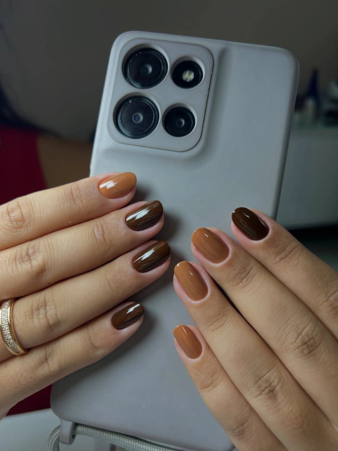 Fall short nails 2026 Warm Mocha Nails That Go With Everything