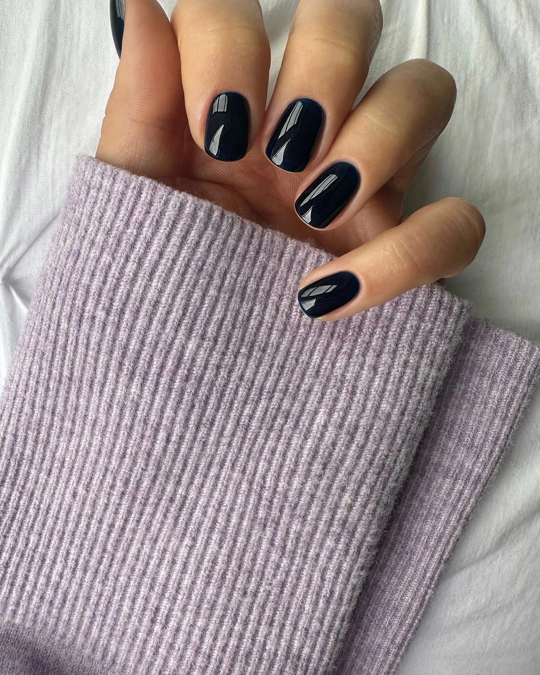 Fall short nails 2026 Midnight Navy Nails With Timeless Sophistication