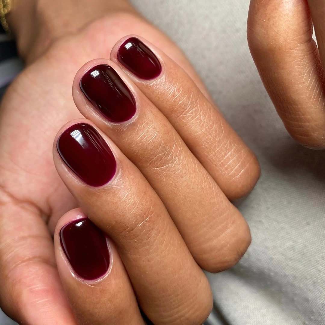 Fall short nails 2026 Deep Burgundy Nails That Capture The Heart Of Fall