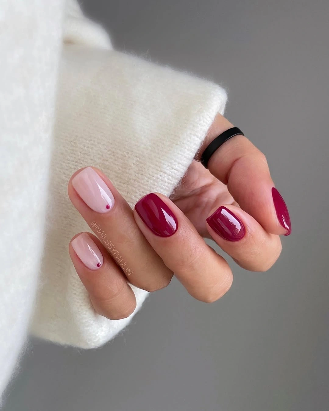 Fall short nails 2026 Minimal Berry Accents With Everyday Elegance