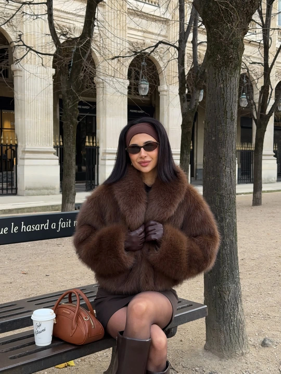 faux fur jacket Chocolate Brown Faux Fur That Makes Minimalism Feel Luxurious