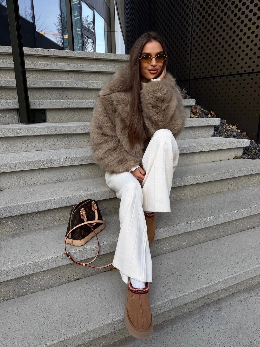 faux fur jacket Soft Greige Faux Fur With Clean Winter Neutrals