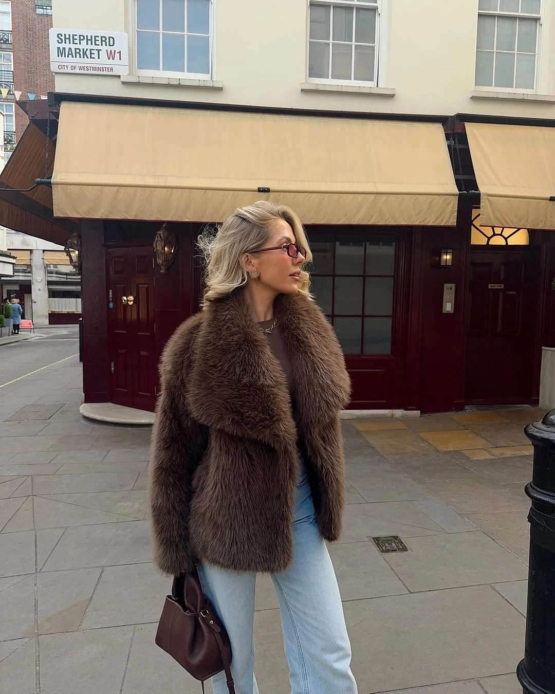 faux fur jacket Classic Chocolate Faux Fur Styled With Everyday Denim