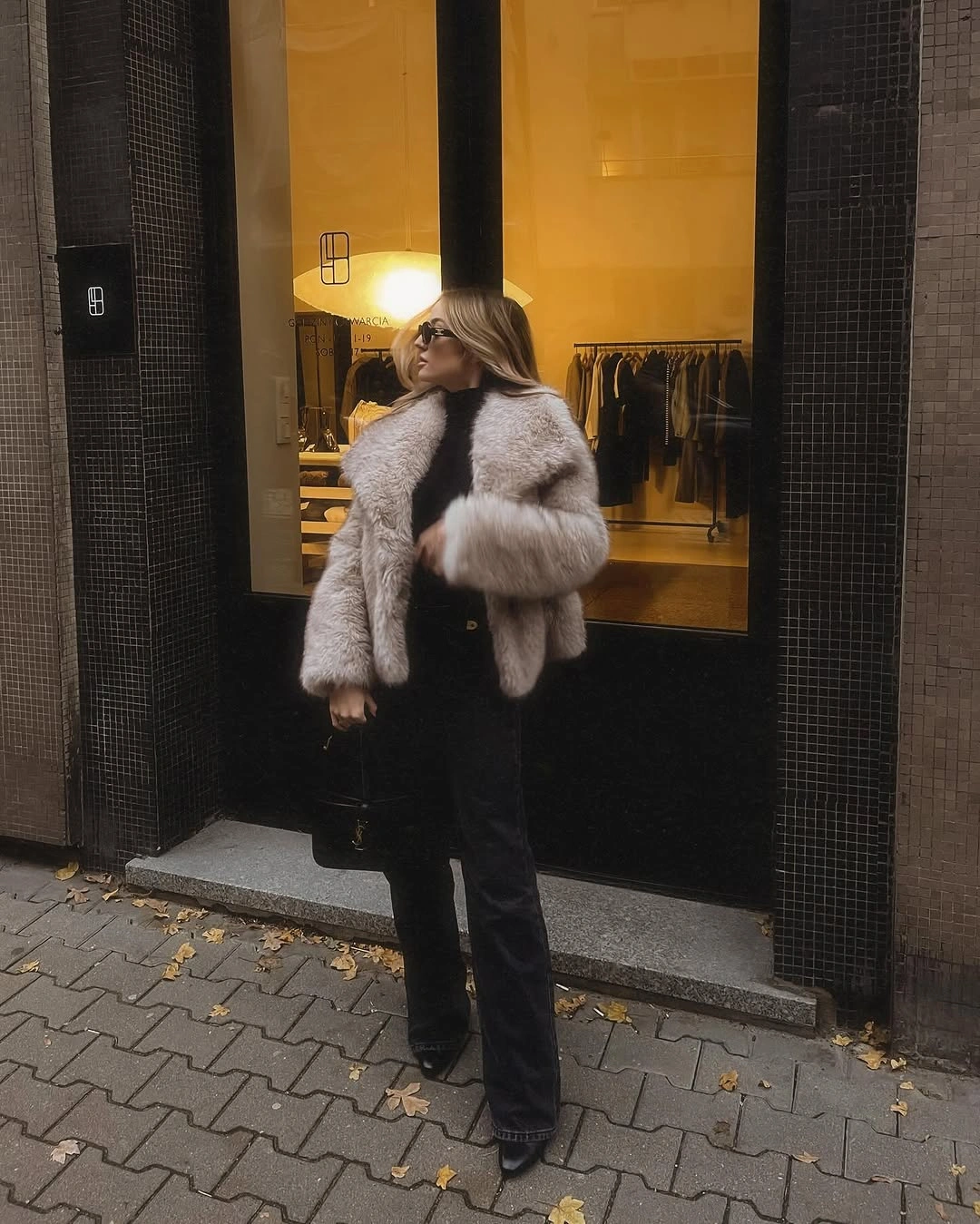 faux fur jacket Ivory Faux Fur Styled for Chic City Evenings