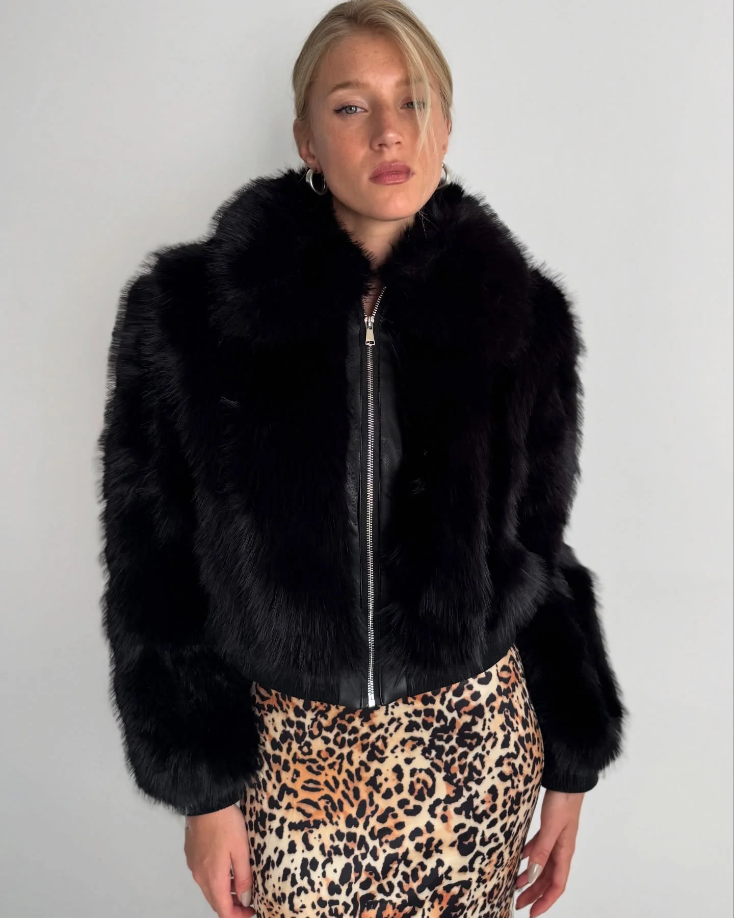 faux fur jacket Black Faux Fur With a Bold Fashion Personality
