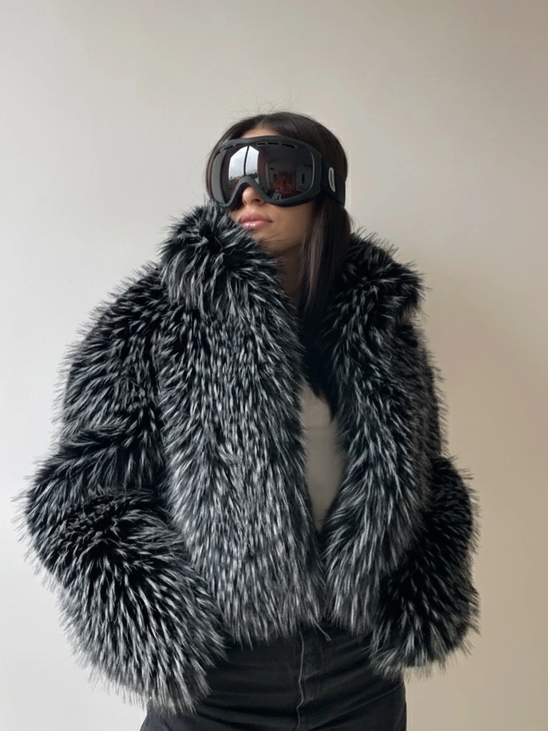 faux fur jacket Silver Faux Fur That Brings Modern Glamour to Winter