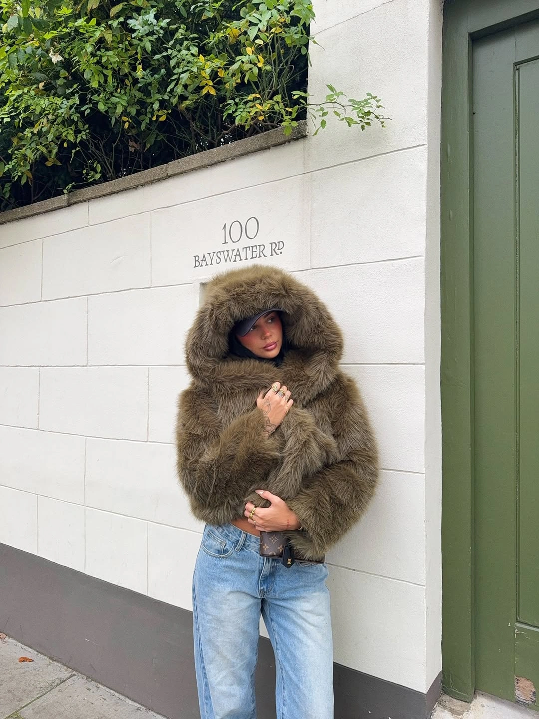 faux fur jacket Olive Hooded Faux Fur That Blends Cozy Comfort With Street Style