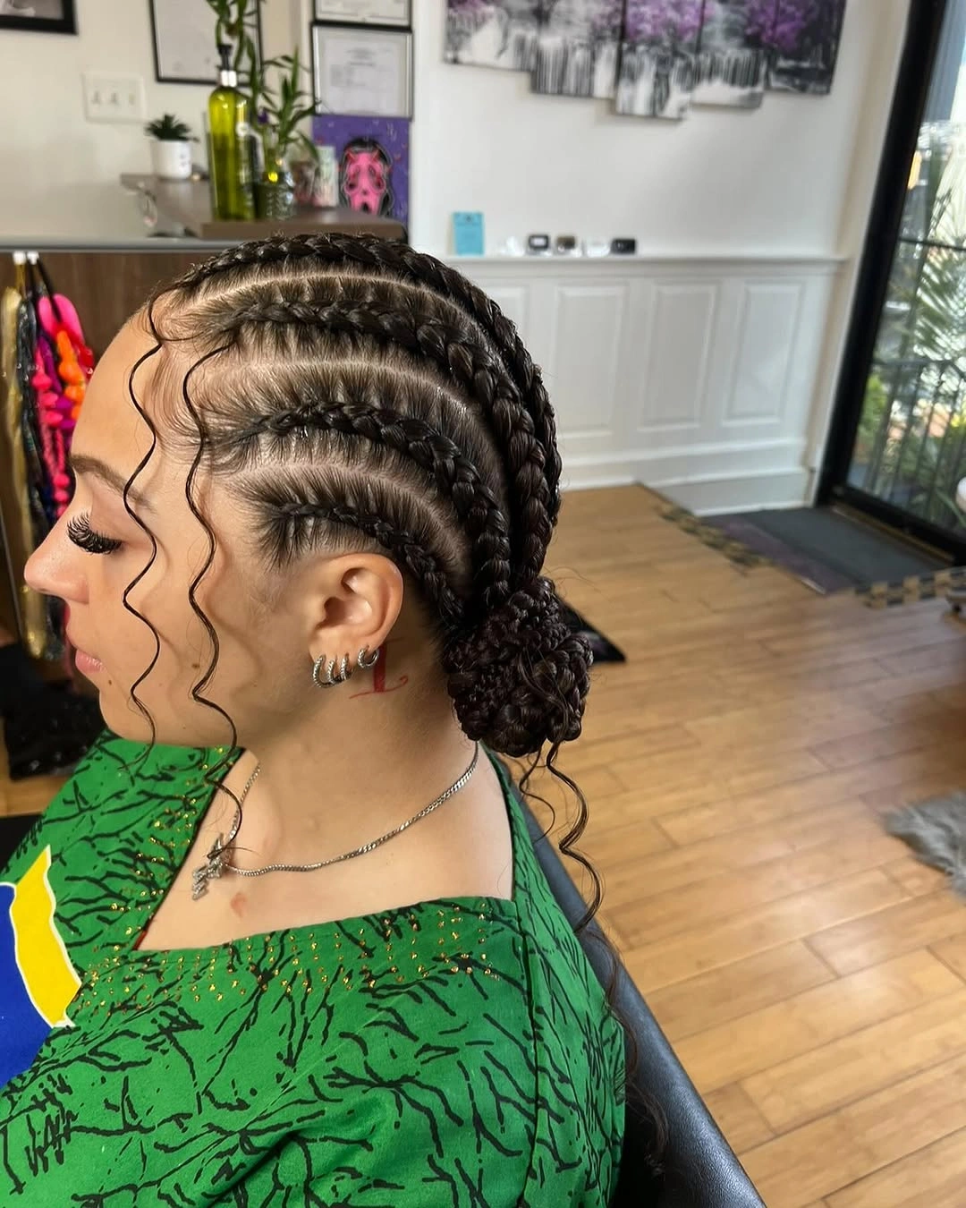 feed in braid hairstyles Long Feed In Braids with Fine Box Sections