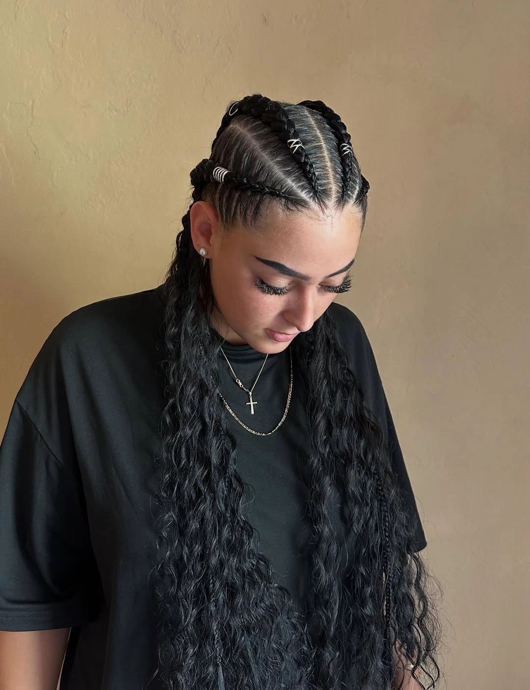 feed in braid hairstyles Feed In Braids with Loose Wavy Lengths