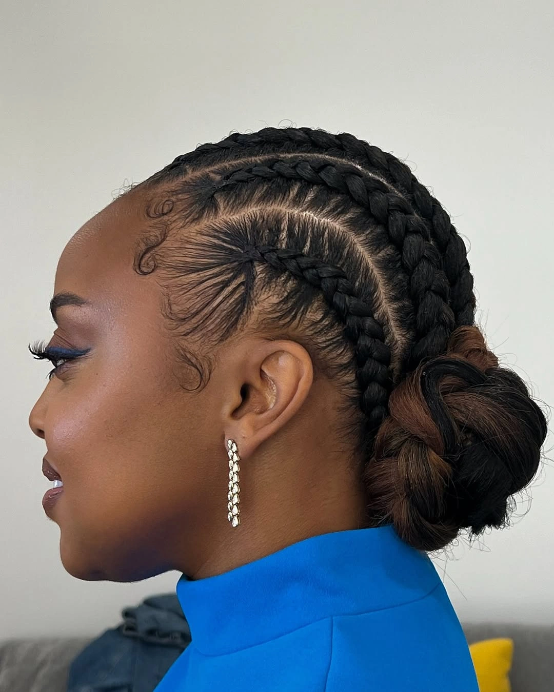 feed in braid hairstyles Elegant Feed In Braided Low Bun