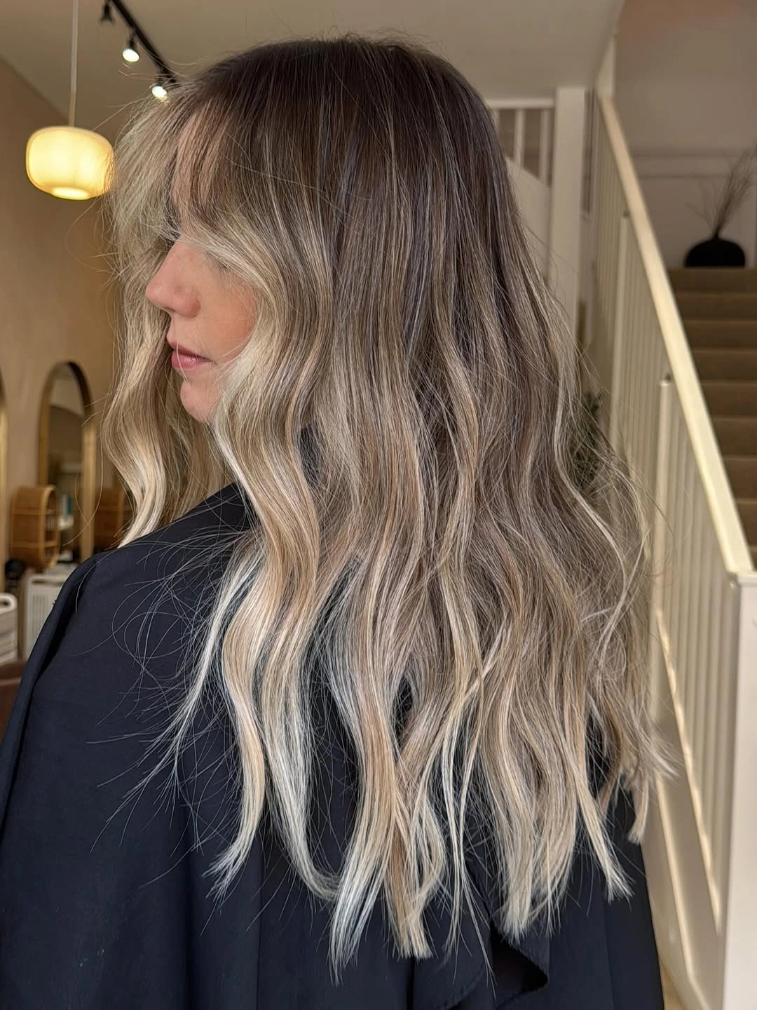 full head babylights blonde on brown hair Cool Ash Blonde Babylights With Natural Beach Waves