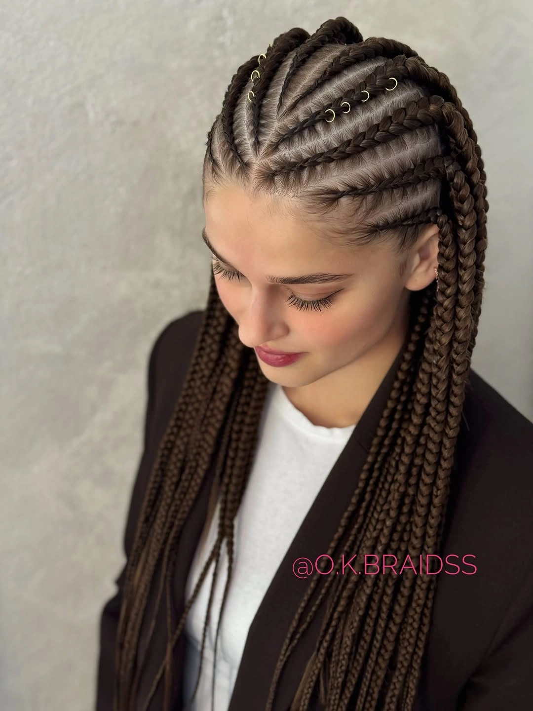 goddess braid Precision Medium Goddess Braids With Sleek Cornrow Pattern