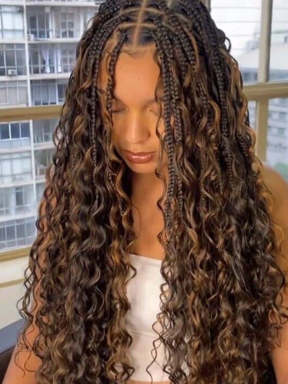 goddess braid Classic Long Boho Goddess Braids With Soft Defined Curls