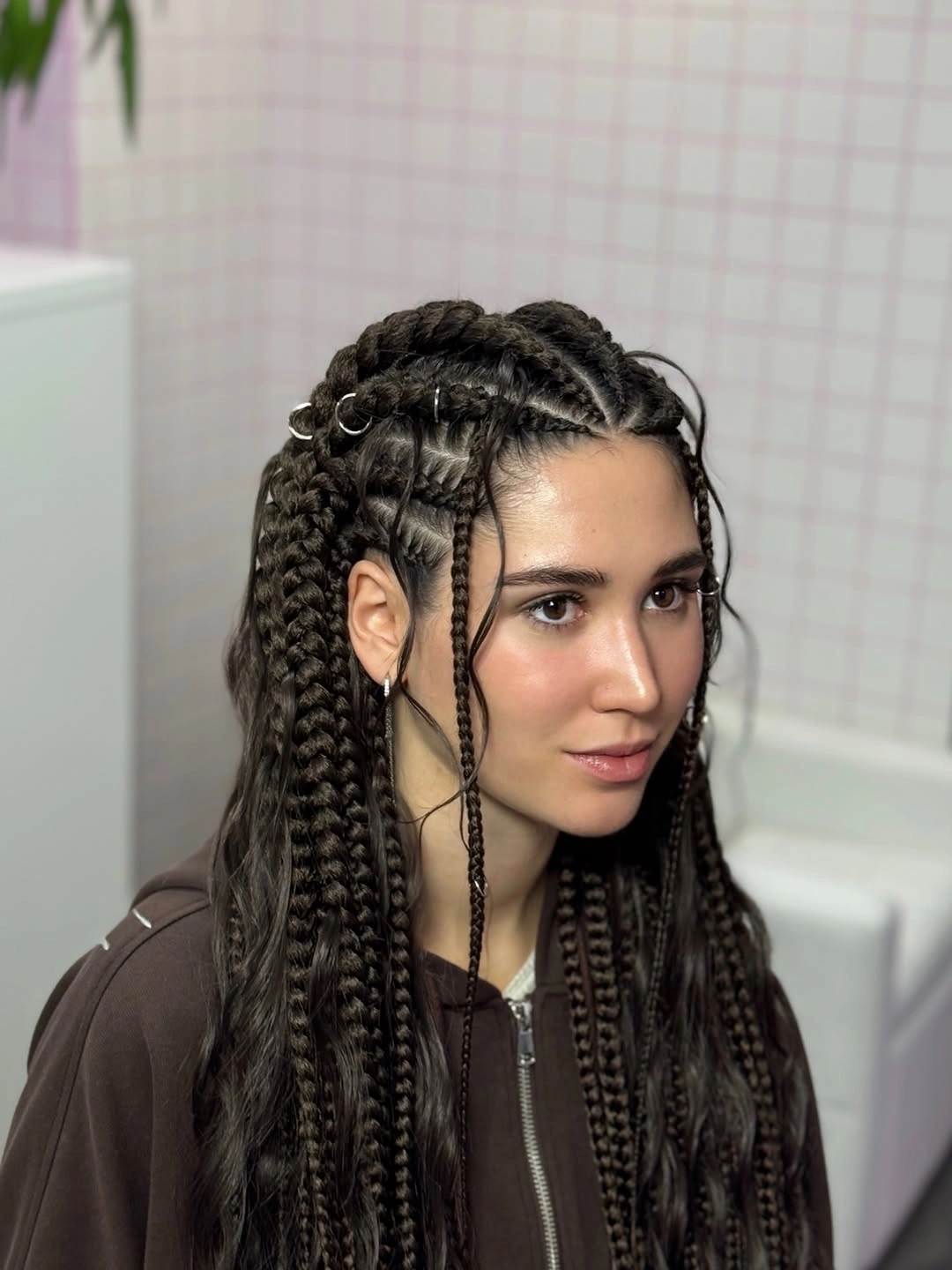 goddess braid Classic Black Goddess Braids With Face Framing Cornrows