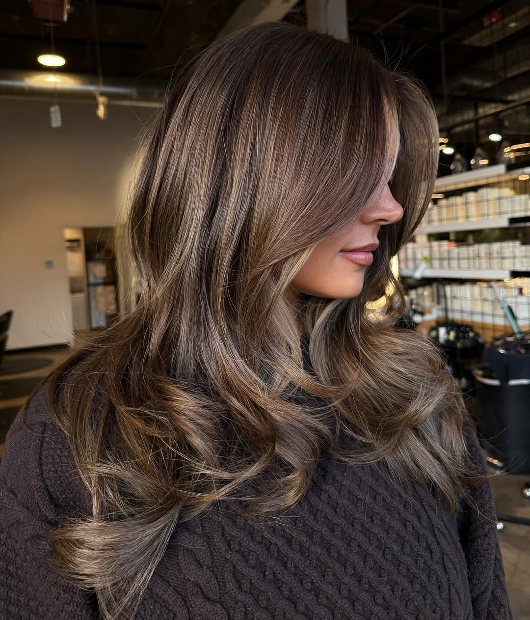 Hair Lowlights Color Ideas and Inspiration Smoky Mushroom Brown With Soft Ash Lowlights