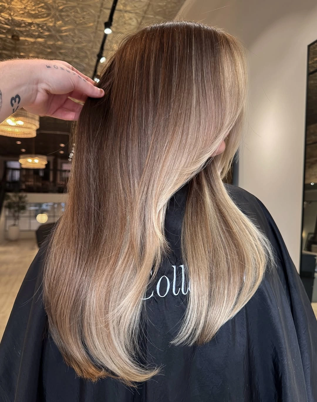 Hair Lowlights Color Ideas and Inspiration Cool Beige Blonde With Invisible Shadow Dimension