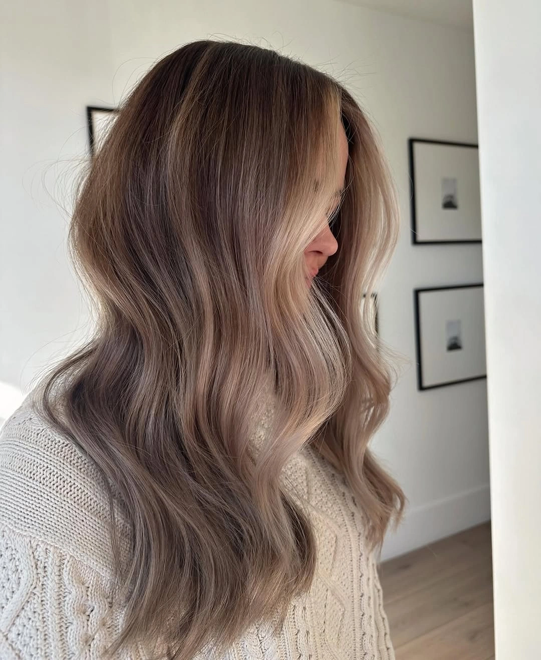 Hair Lowlights Color Ideas and Inspiration Smoky Taupe Blonde With Elegant Soft Dimension