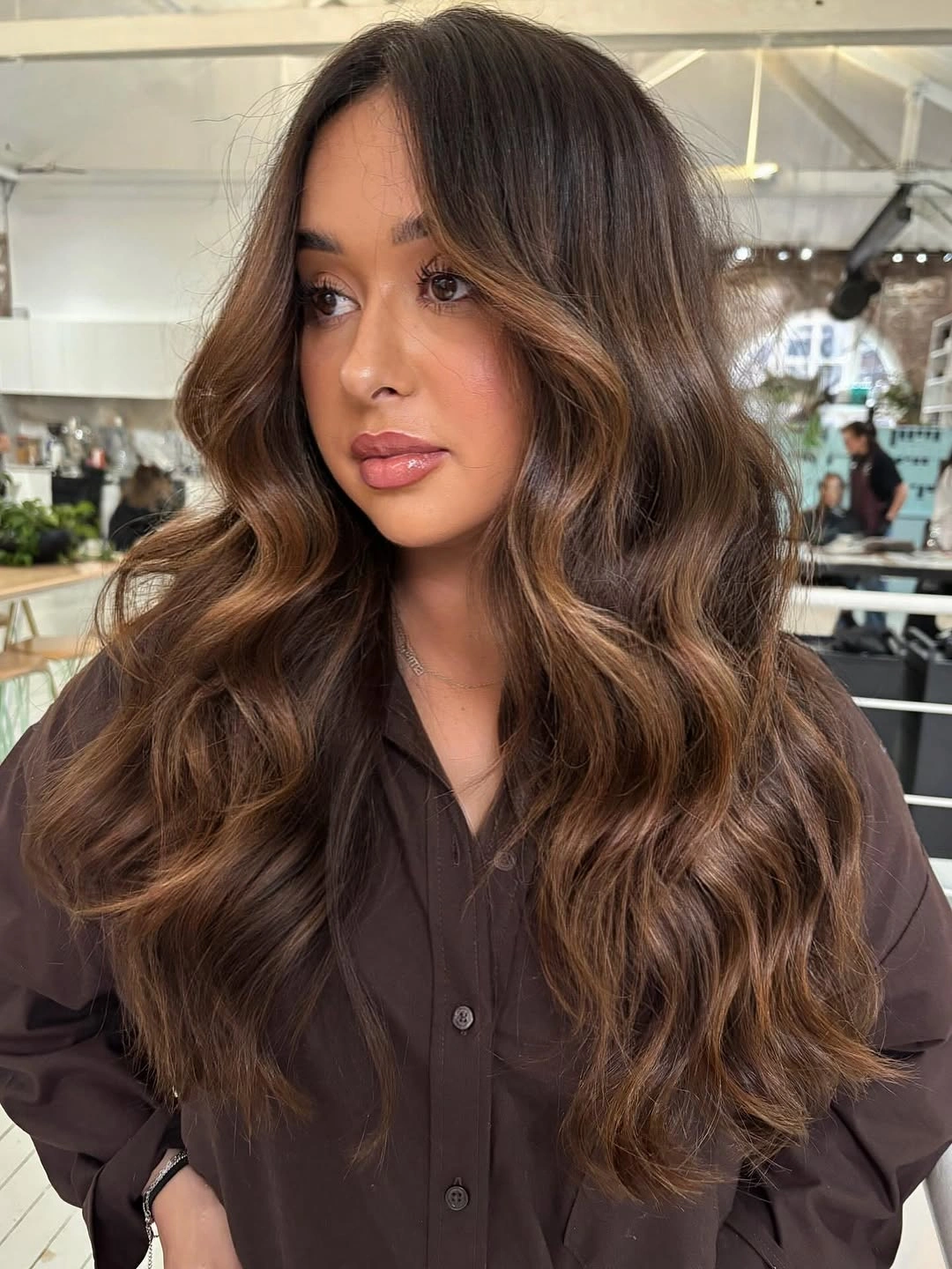 Hair Lowlights Color Ideas and Inspiration Rich Chocolate Brunette With Caramel Dimension