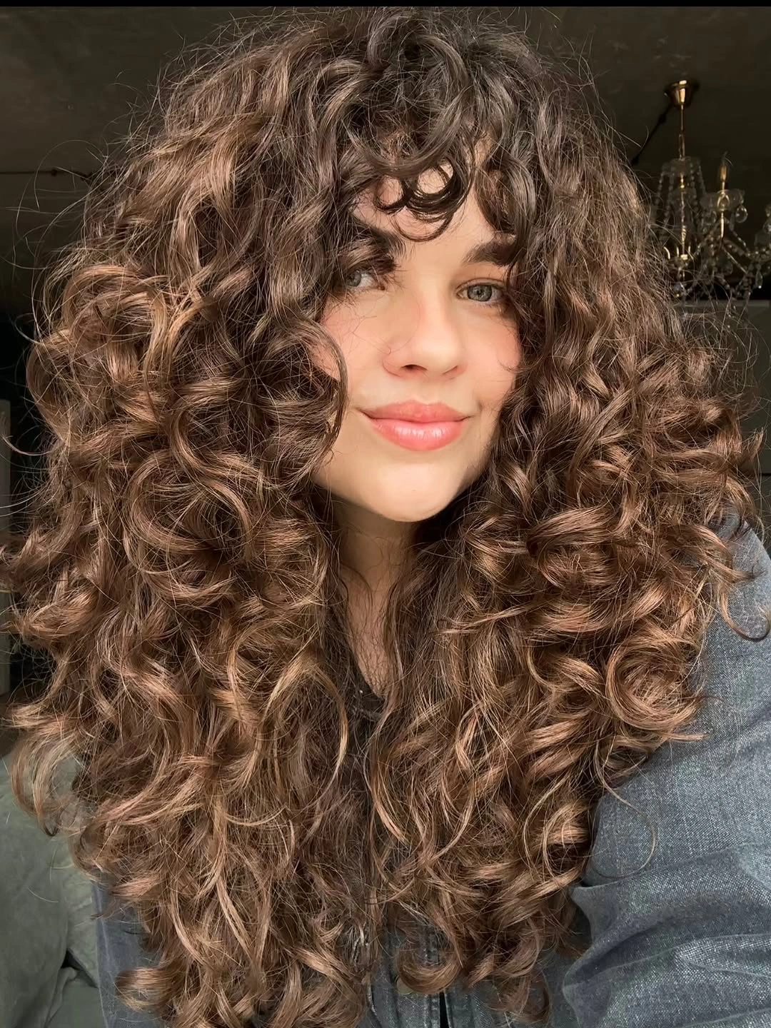 heatless curls hairstyle Voluminous Natural Heatless Curls with Full Bangs