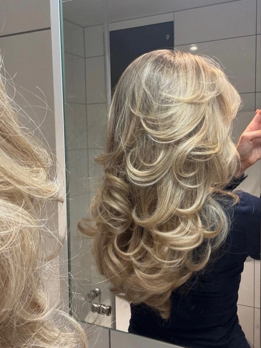 heatless curls hairstyle Feathered Heatless Layers with a Retro Blowout Finish