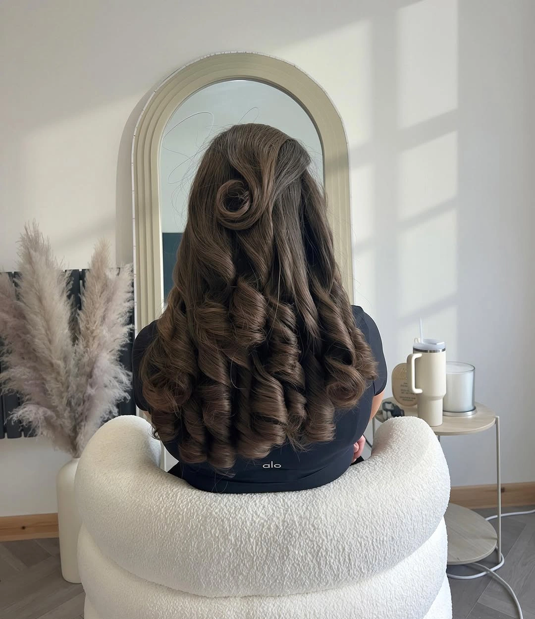 heatless curls hairstyle Vintage Ribbon Curls with Sculpted Volume