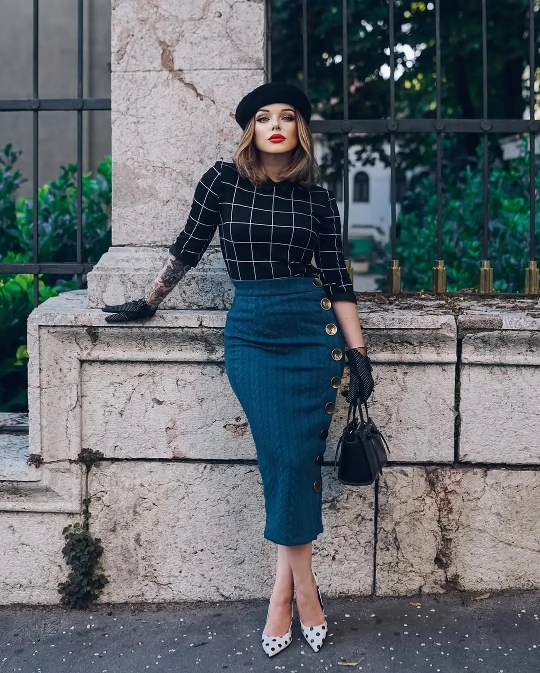 knit skirt outfits fall 2026 Vintage Parisian Charm with a Knit Pencil Skirt