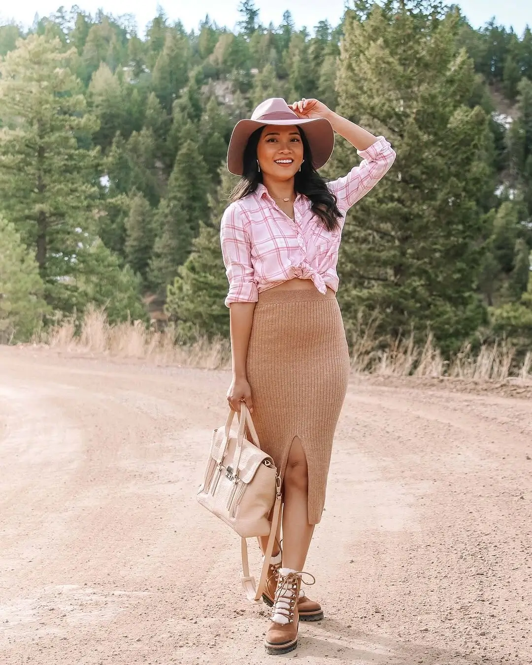 knit skirt outfits fall 2026 Western Inspired Rib Knit Skirt for Casual Adventures